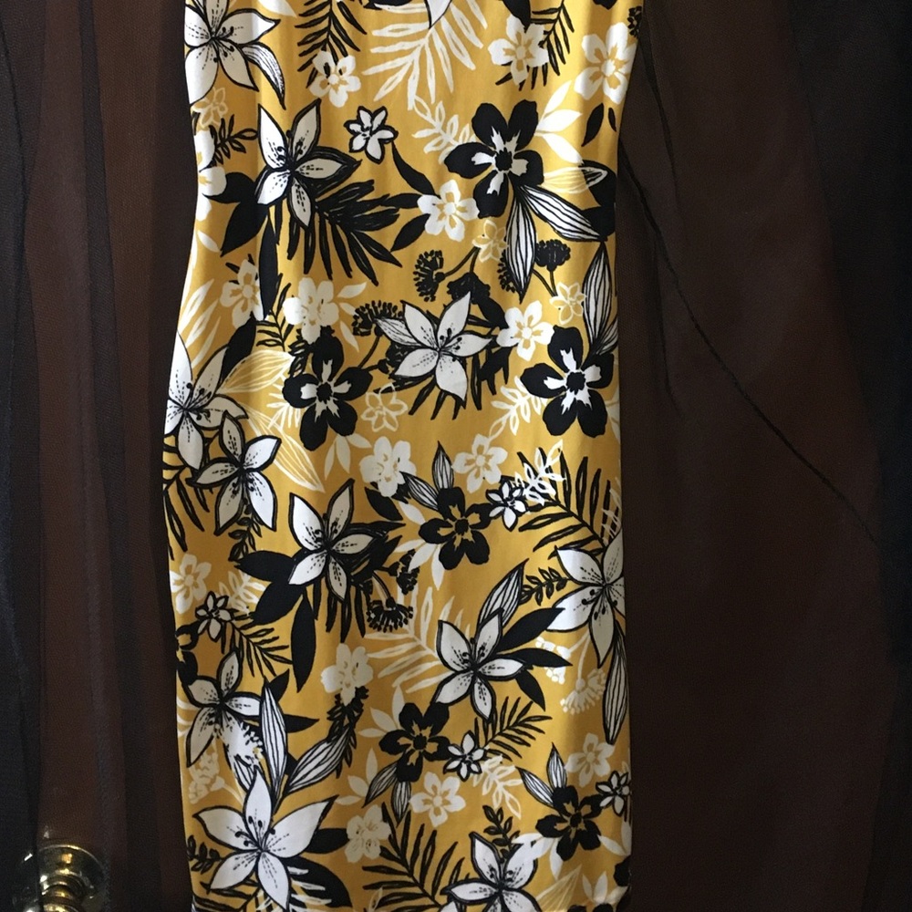 Yellow/black floral dress